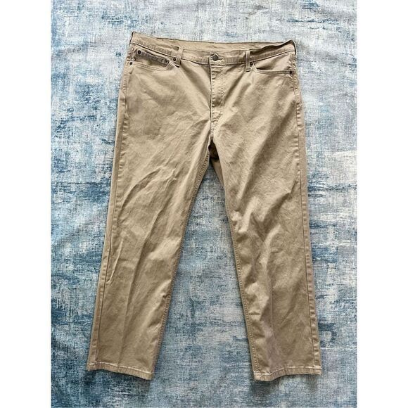 Levi Strauss & Co Tan Brown Straight Leg Khaki Pants Size 42 x 30 - Picture 1 of 7